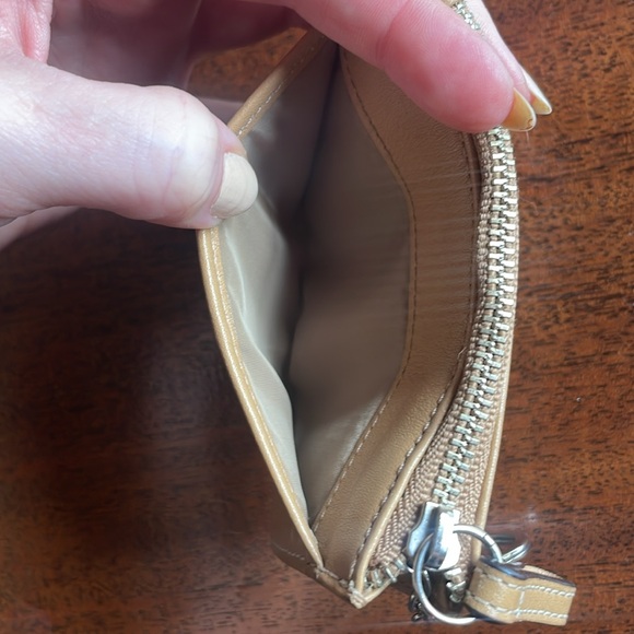 NWOT Authentic Tan Coach Coin Change Purse Wallet - Picture 3 of 5